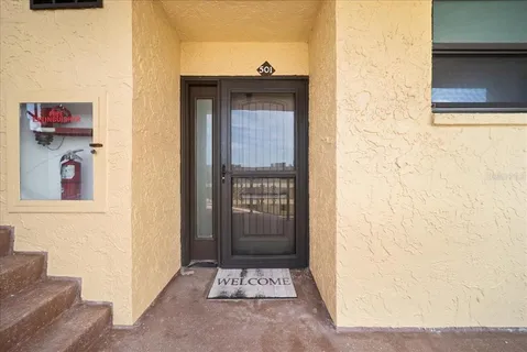 a view of front door of house