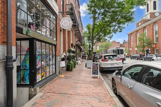 a view of a building and a street