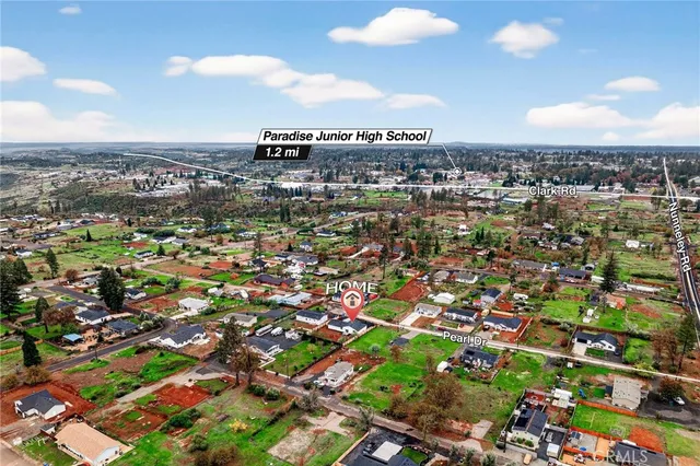 an aerial view of multiple house