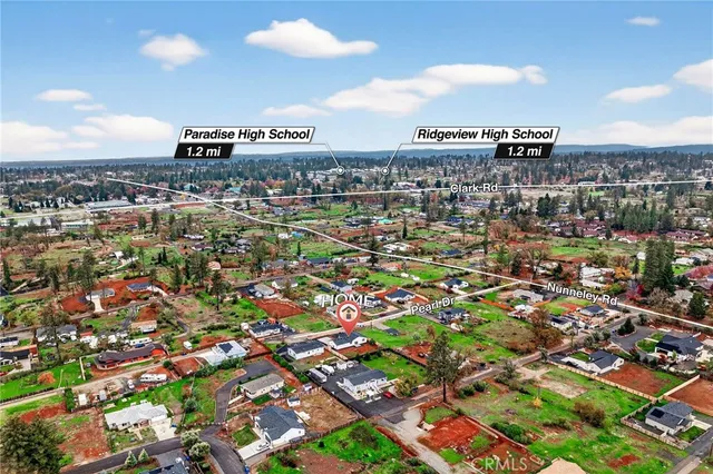 an aerial view of multiple house