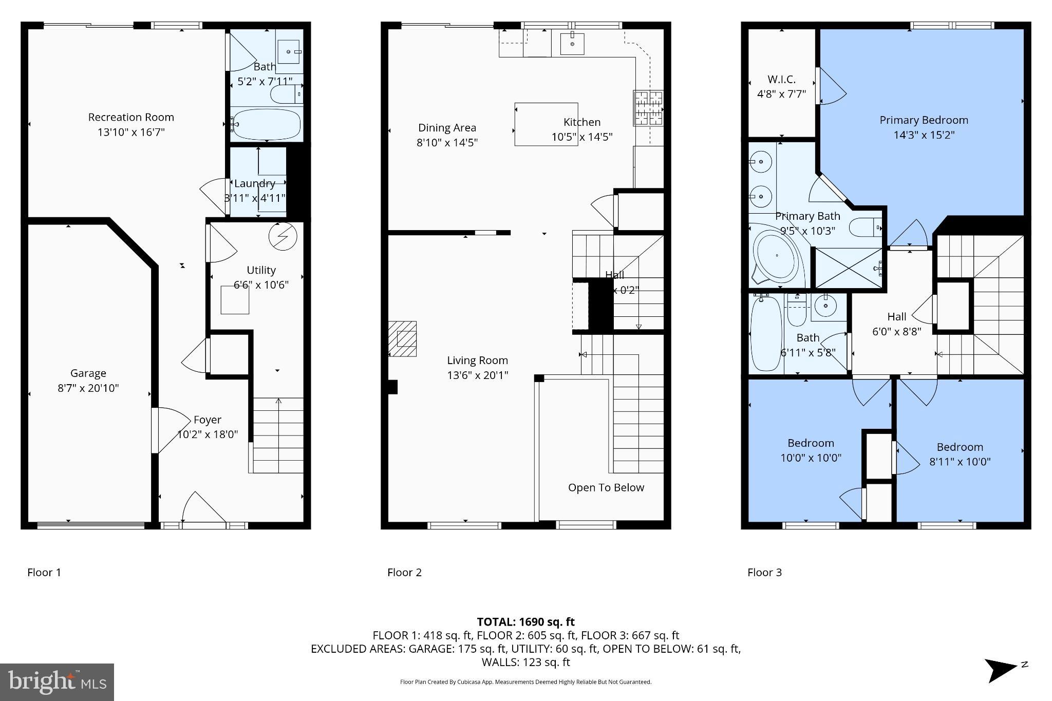 15636 Avocet Loop Woodbridge, VA 22191 - Photo 54 of 60 Spacious three-story home layout blueprint.
