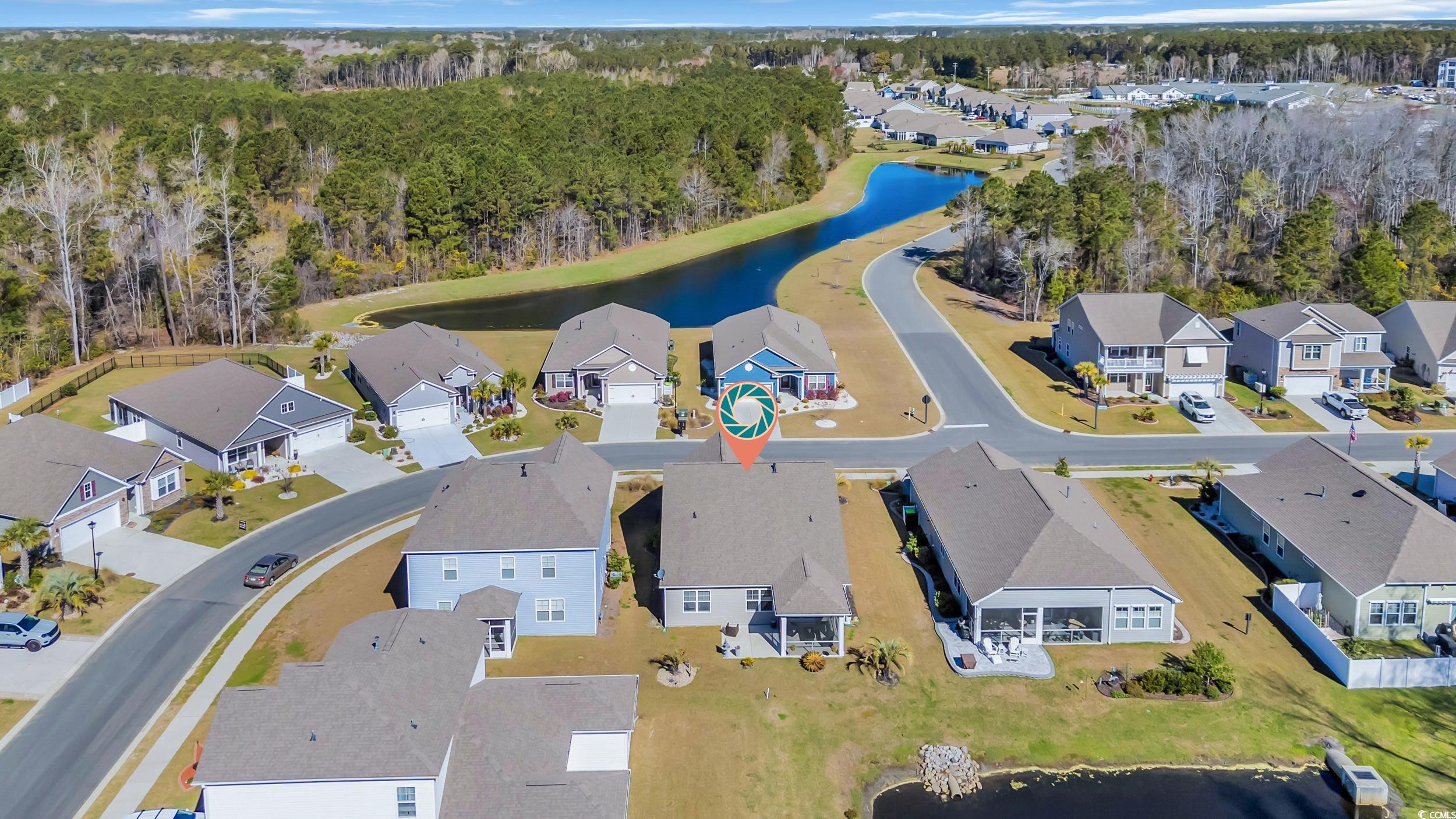 223 Juniata Loop Little River, SC 29566 - Photo 33 of 39 Aerial view with a water view, a wooded view, and