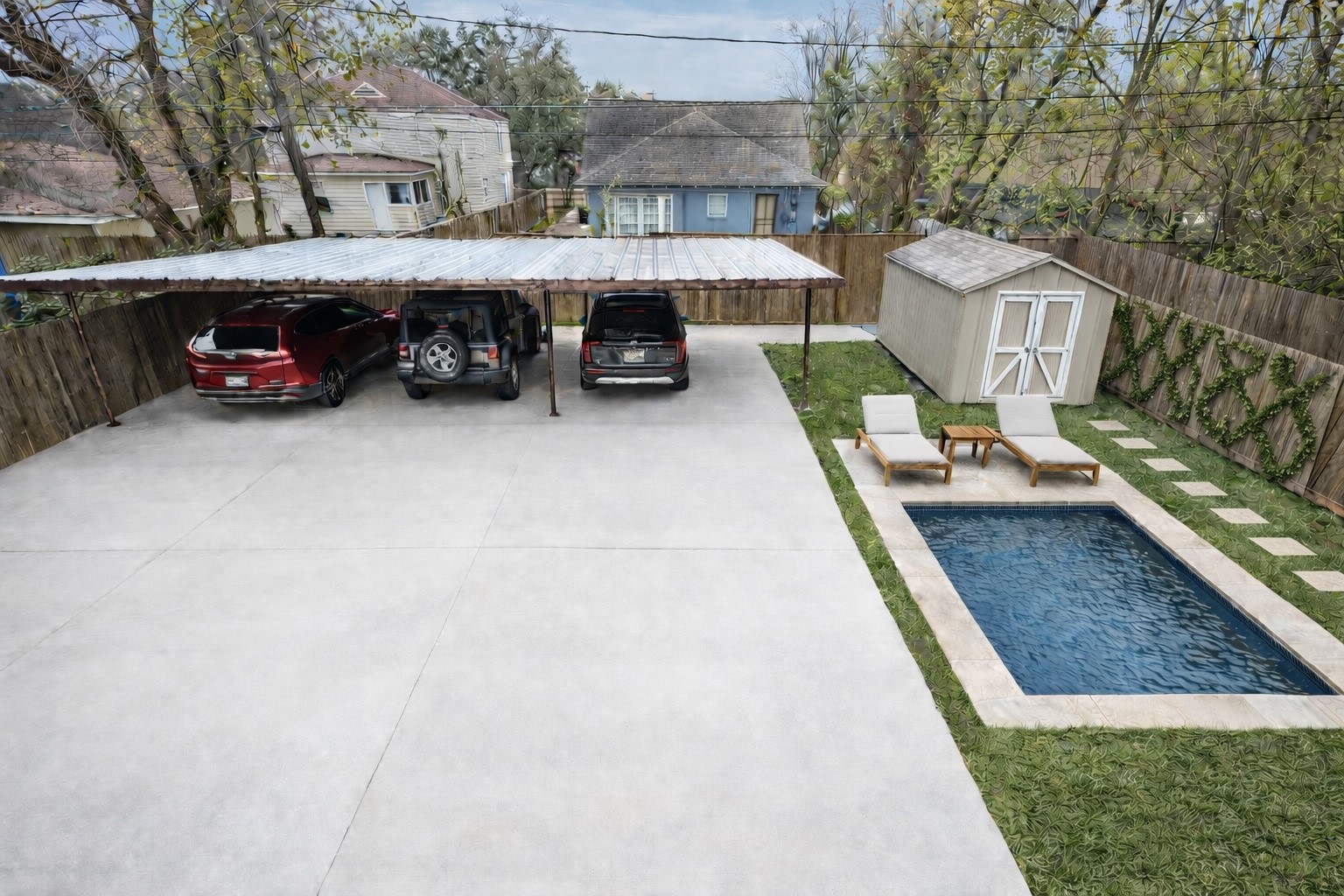 2614 Cleburne Street Houston, TX 77004 - Photo 21 of 22 Unlock the ultimate outdoor lifestyle. This conceptual rendering illustrates how strategic landscape architecture and premium upgrades can instantly transform the grounds into a private paradise.
