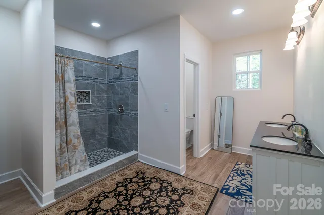 a bathroom with a shower