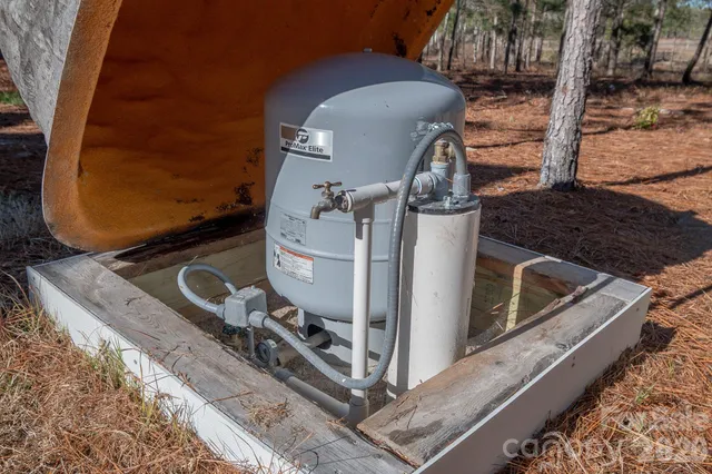 a close view of water heater room