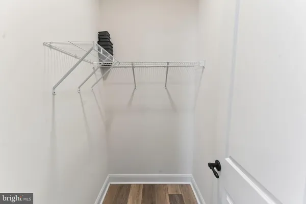 a view of small space with racks on the wall