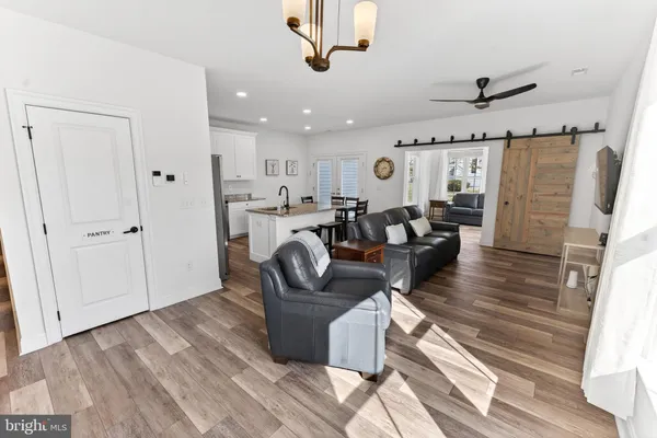 a living room with furniture