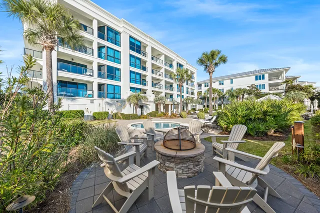 a view of swimming pool outdoor outdoor seating and city view