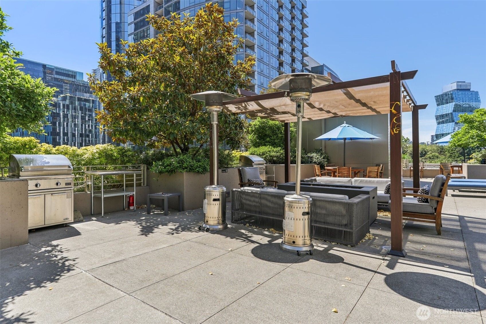 900 Lenora Street, Unit W106 Seattle, WA 98121 - Photo 34 of 40 a view of outdoor dining space with a patio