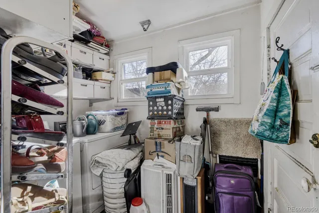 a view of a porch with a hanging outside space