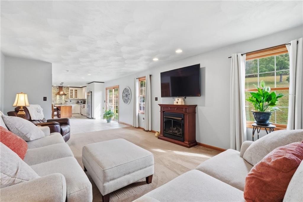 1146 Sarver Road Sarver, PA 16055 - Photo 23 of 50 a living room with furniture a fireplace and a flat screen tv