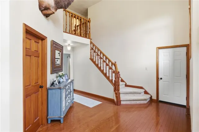 a view of an entryway with staircase