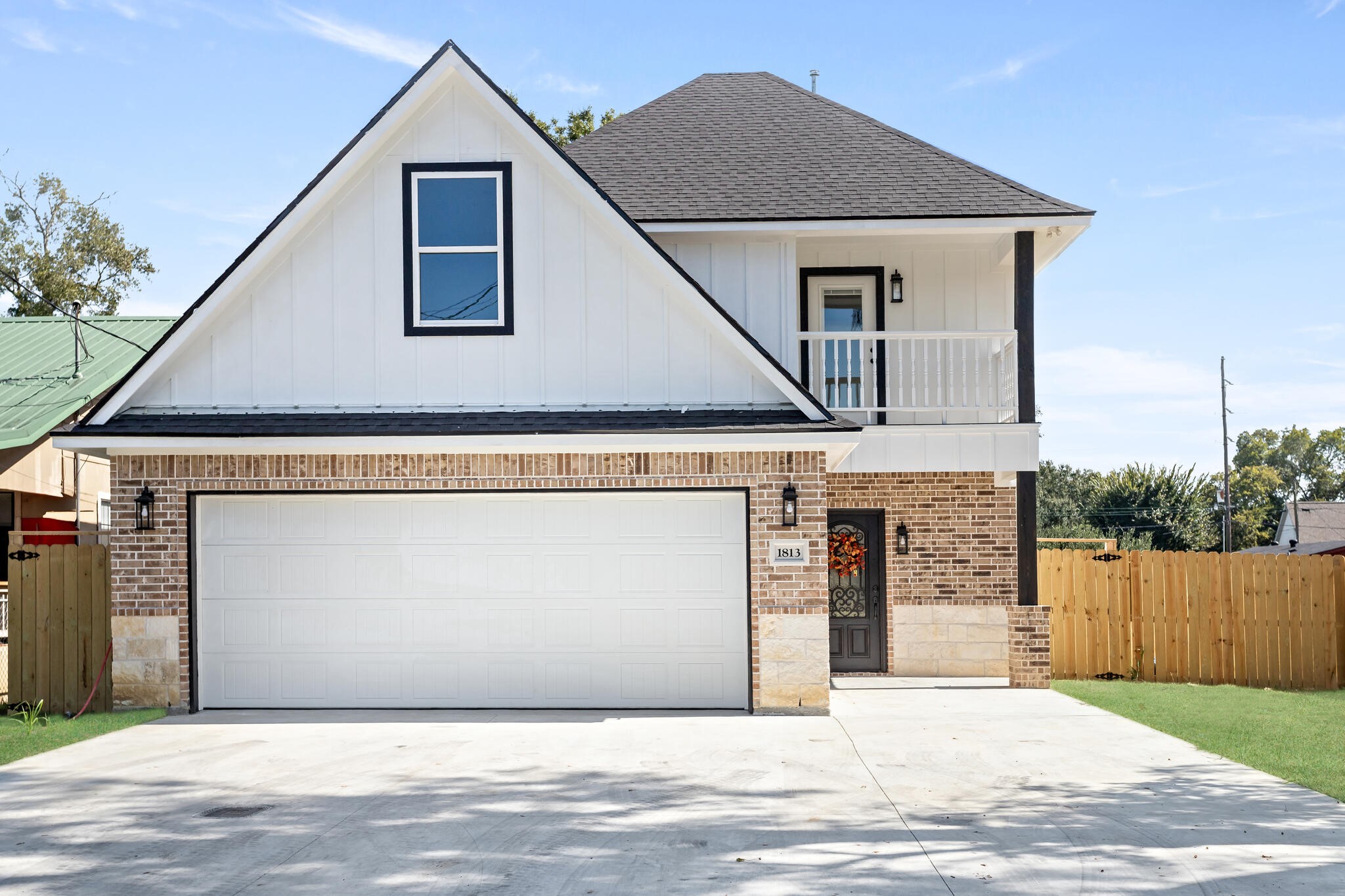 a front view of a house with windows