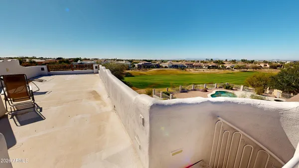 a view of a terrace with a couch