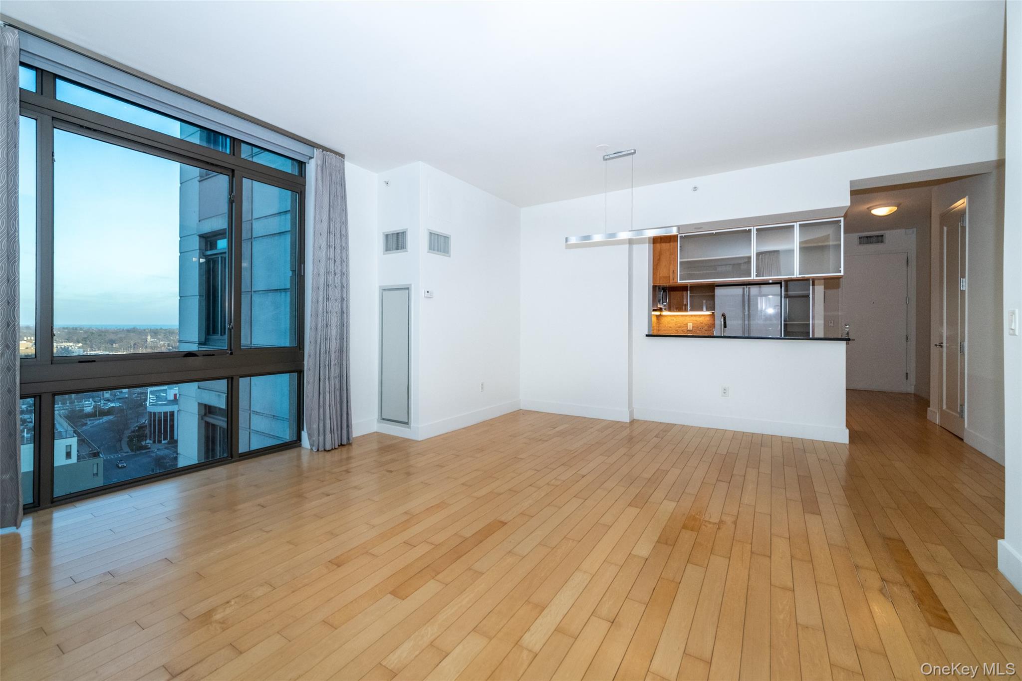175 Huguenot Street, Unit 1401 New Rochelle, NY 10801 - Photo 7 of 29 a view of a big room with wooden floor and windows