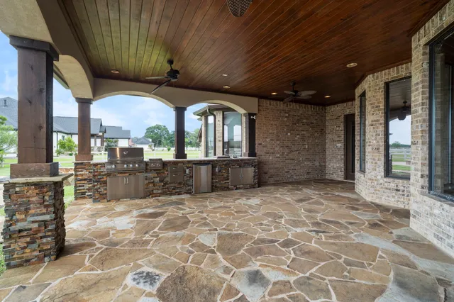 a view of a building with a porch