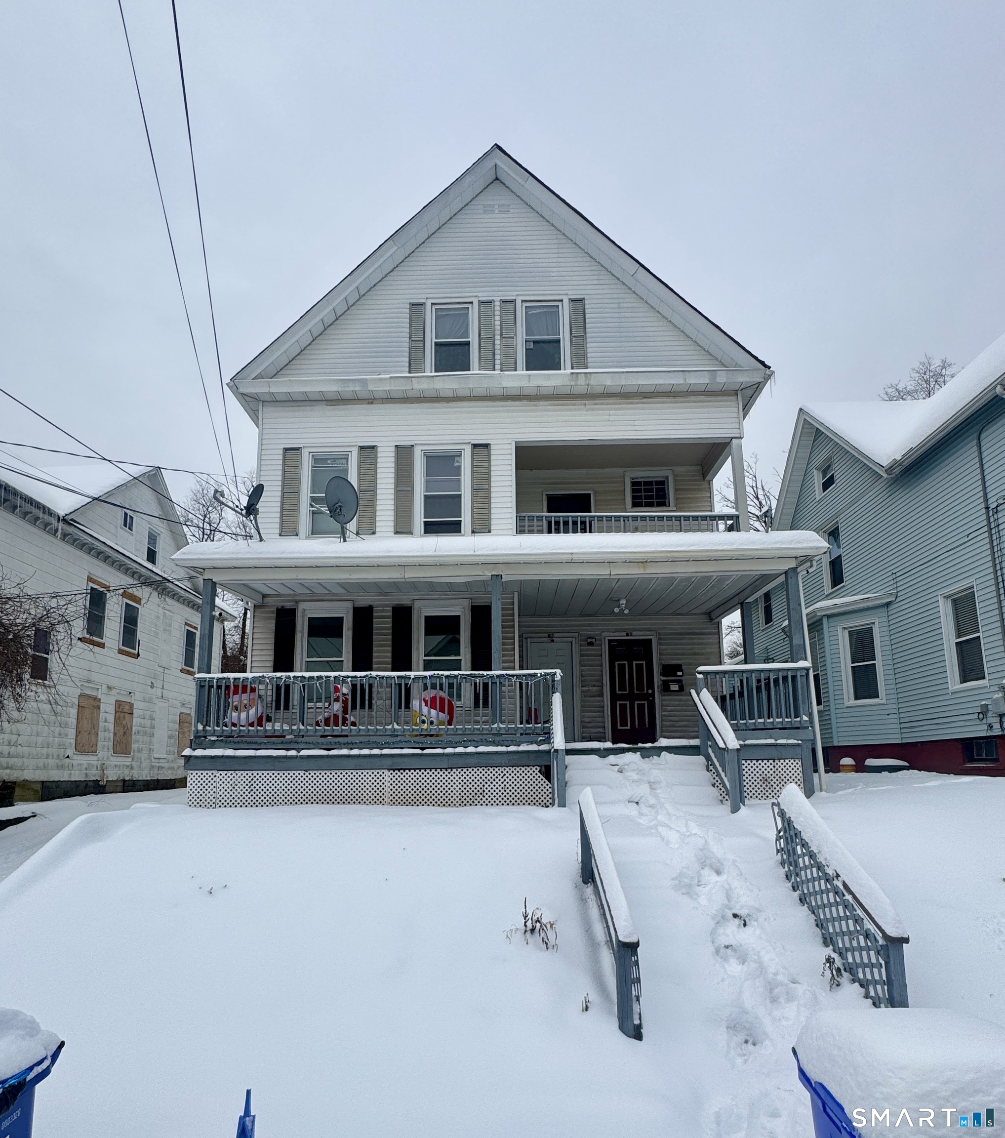 a front view of a house with porch