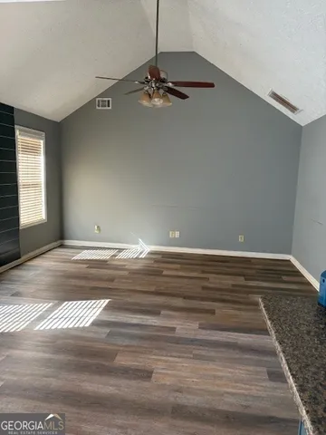 a view of a room with empty racks