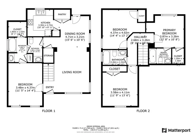 a view of a brick building next to a yard