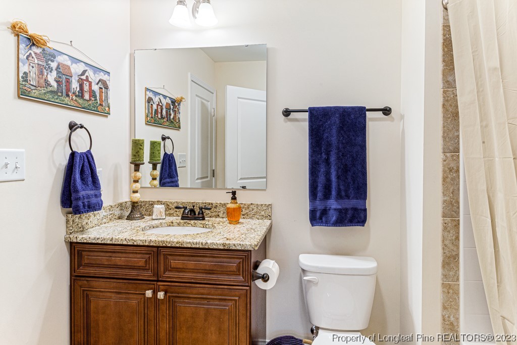 4532 Niagara Carthage Road Carthage, NC 28327 - Photo 36 of 44 a bathroom with a granite countertop sink and a mirror