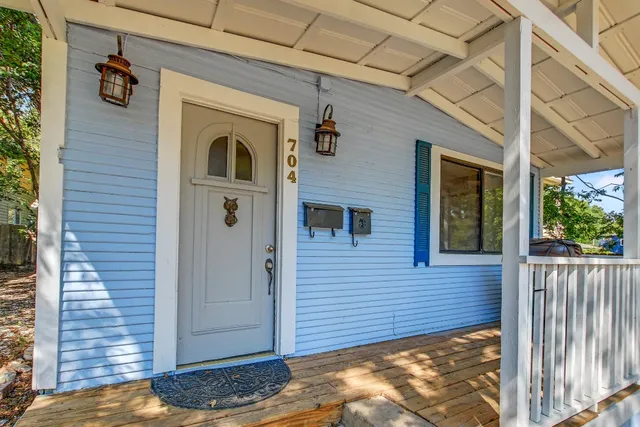 a view of a door of the house