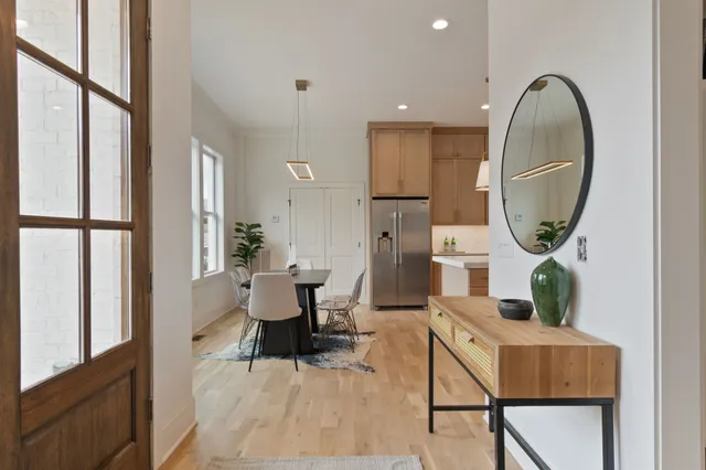 a view of a room with rack on the wall