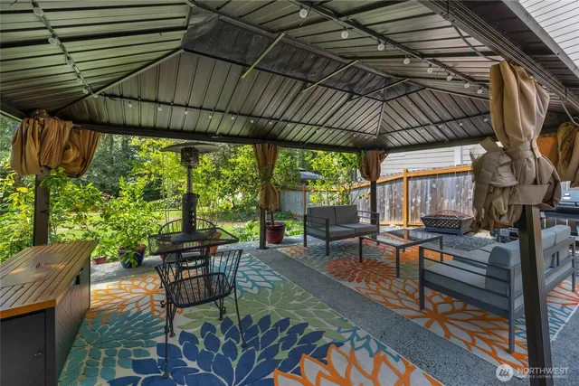 a outdoor view with a sitting space