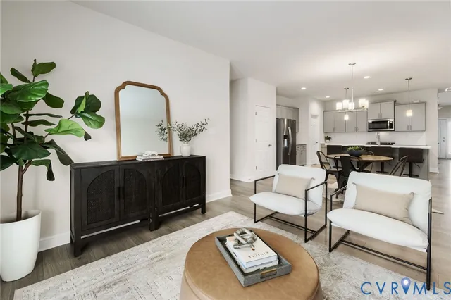 a living room with furniture