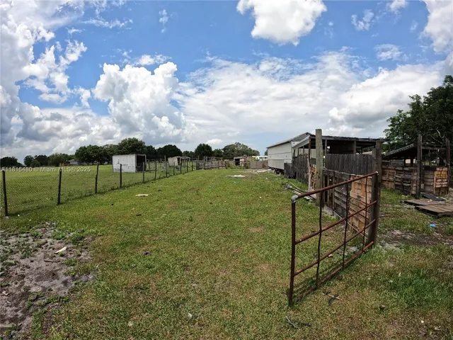 a view of a backyard