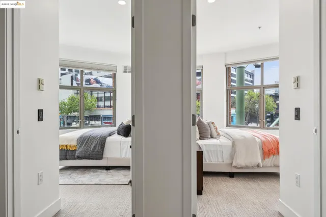 a view of parking garage with cars