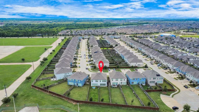 an aerial view of a house