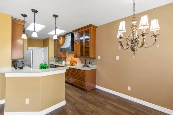a kitchen with granite countertop lots of counter top space