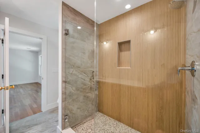 a bathroom with a shower