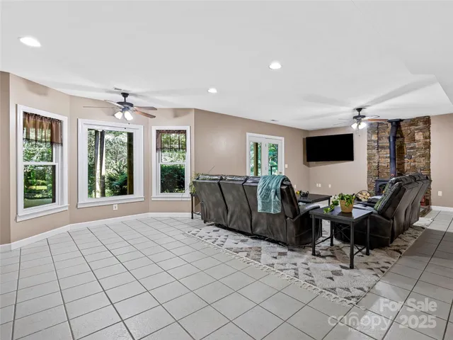 a view of building with wooden stairs