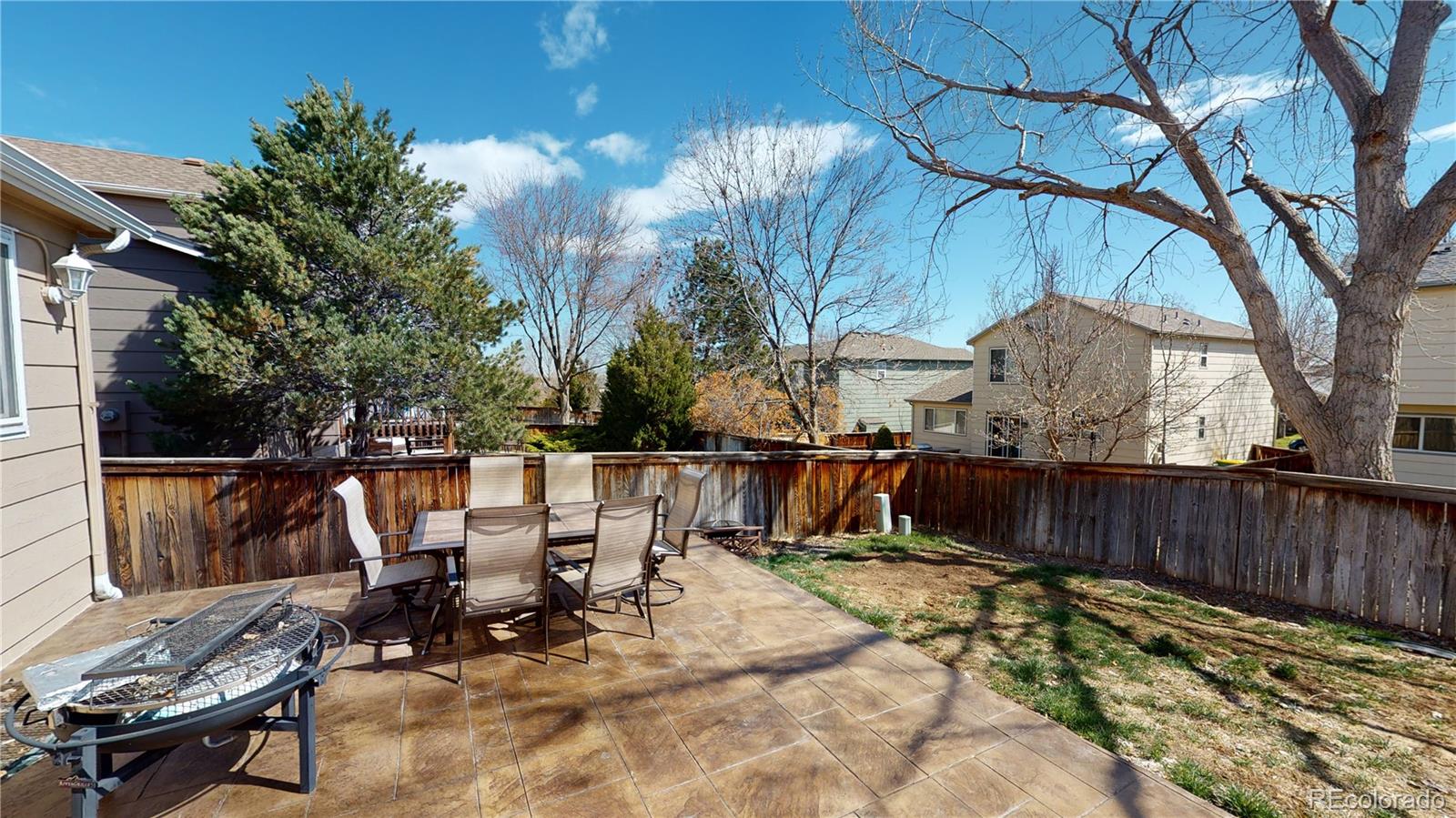 10482 Hyacinth Street Highlands Ranch, CO 80129 - Photo 38 of 40 a view of a chairs and table in the back yard of the house
