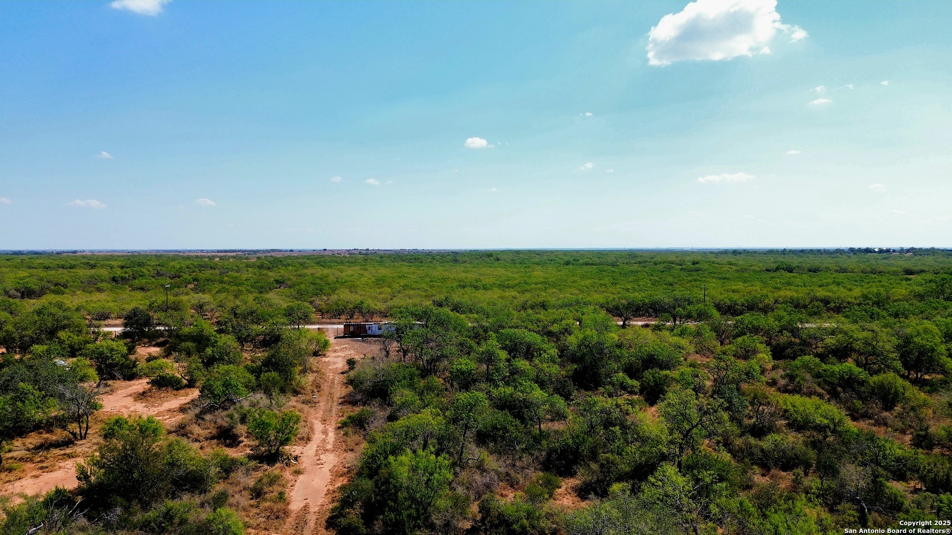 7365 Leal Road Pleasanton, TX 78064 - Photo 2 of 6 an aerial view of residential houses with outdoor space and trees