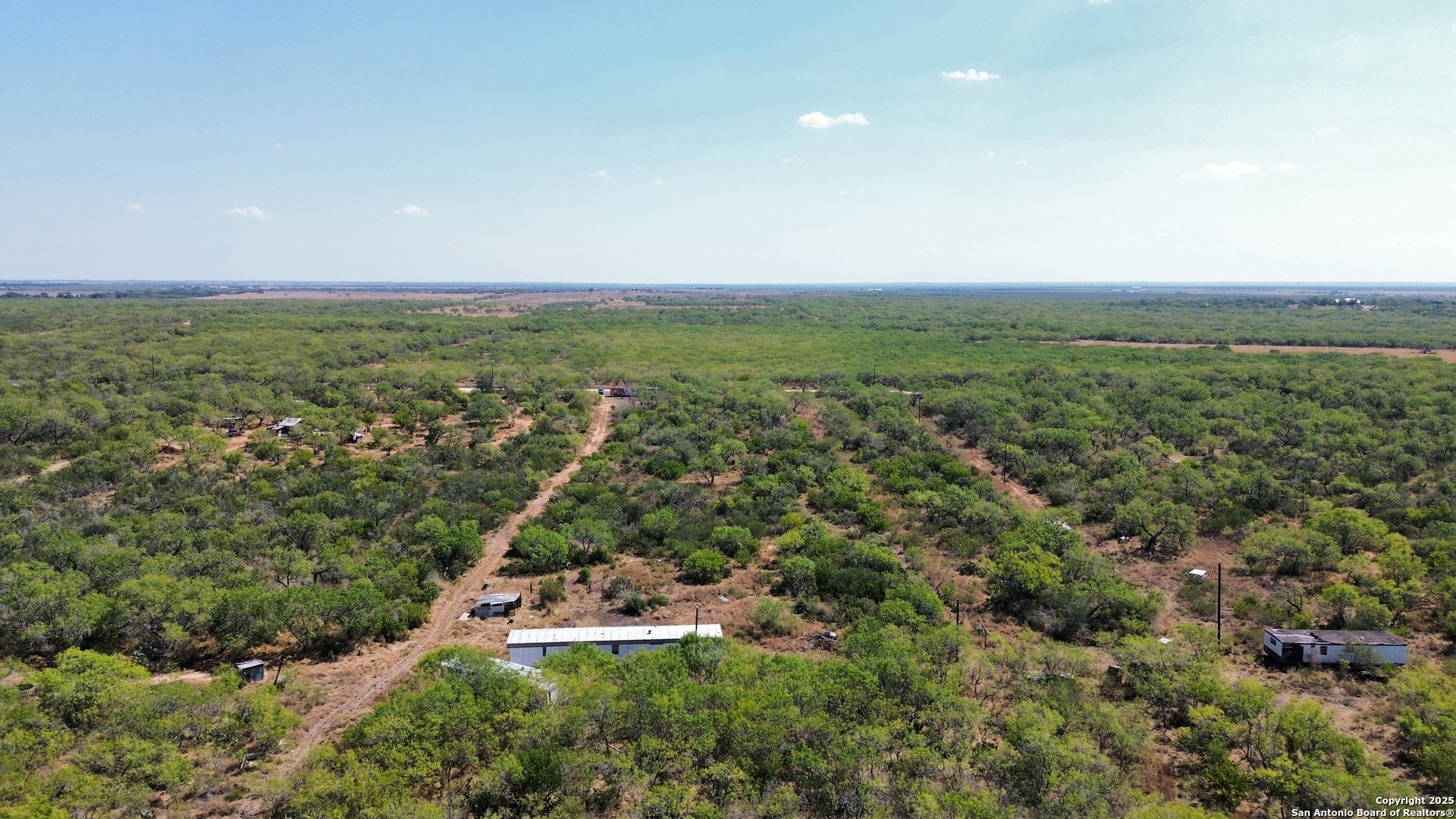 7365 Leal Road Pleasanton, TX 78064 - Photo 5 of 6 an aerial view of residential houses with outdoor space and trees