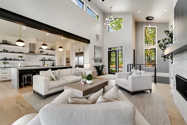 a kitchen with a table and chairs in it