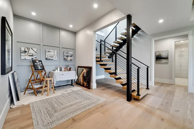 a living room with furniture