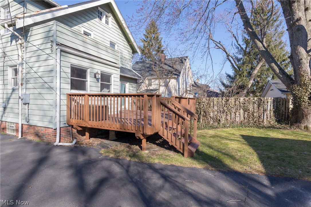 3996 Rosemond Road Cleveland Heights, OH 44121 - Photo 26 of 29 The rear wood deck with private fenced garden. Also shown is the upper deck above the kitchen