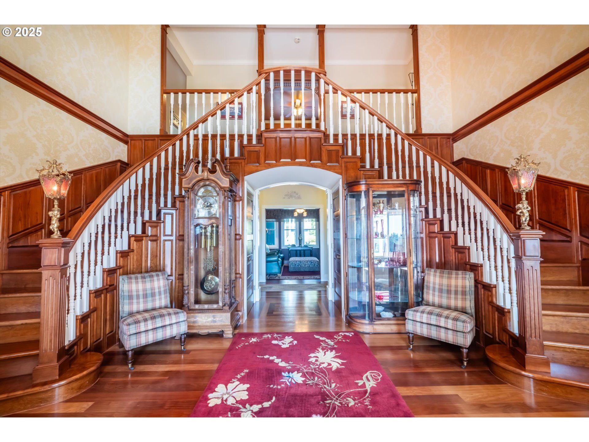 54983 Morrison Road Bandon, OR 97411 - Photo 25 of 29 a view of staircase with railing and a rug