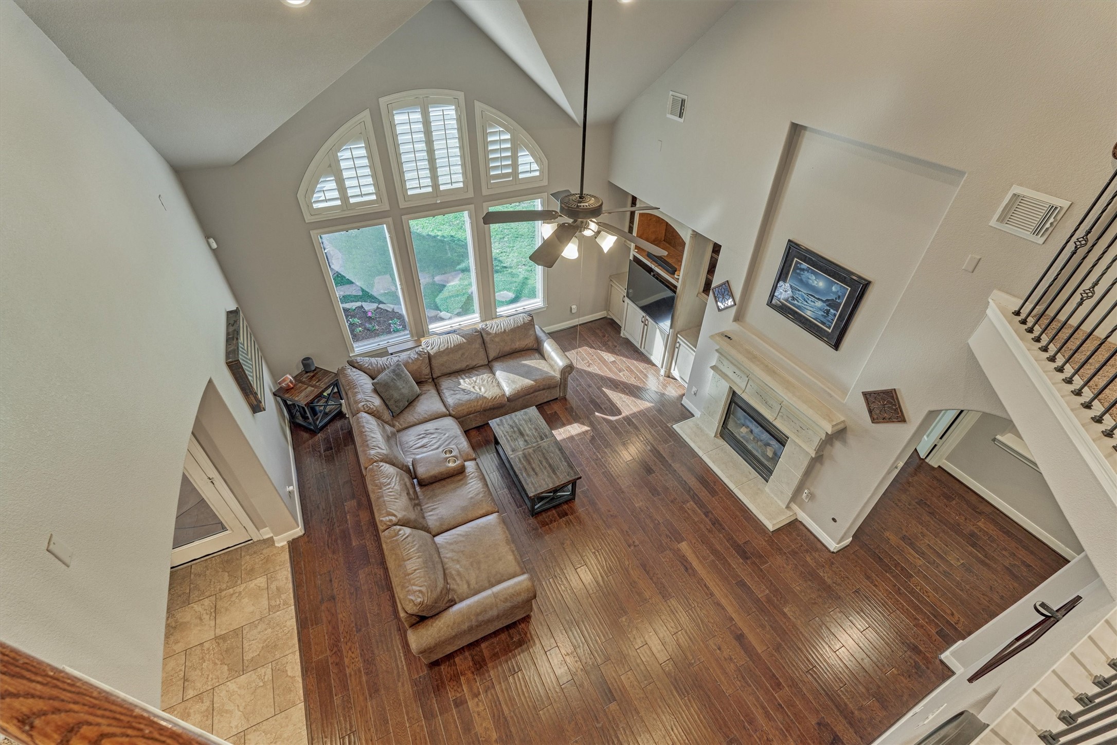 6615 Pelham Chase Drive Spring, TX 77389 - Photo 27 of 49 The view overlooking the living room from the second floor shows a great visual of the layout.