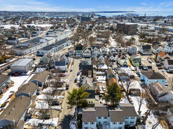 an aerial view of a city
