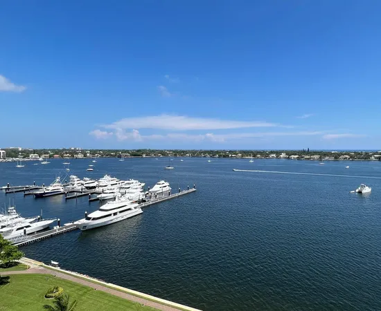 a view of a lake with houses