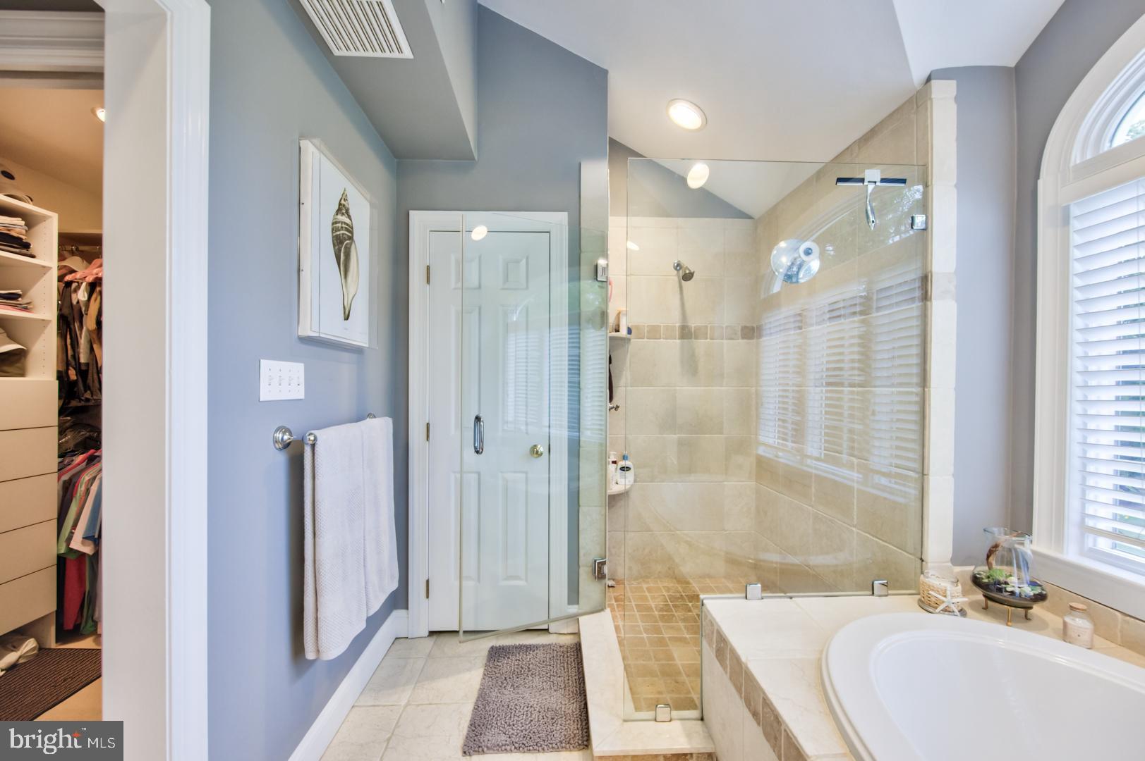 228 South Fairfield Road Devon, PA 19333 - Photo 53 of 61 a bathroom with a granite countertop sink a shower and a mirror