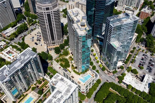 an aerial view of a house