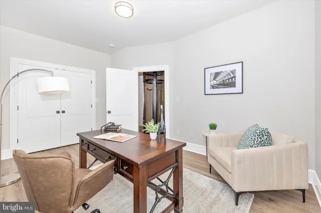 a living room with furniture