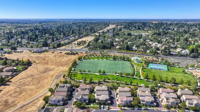 an aerial view of a city