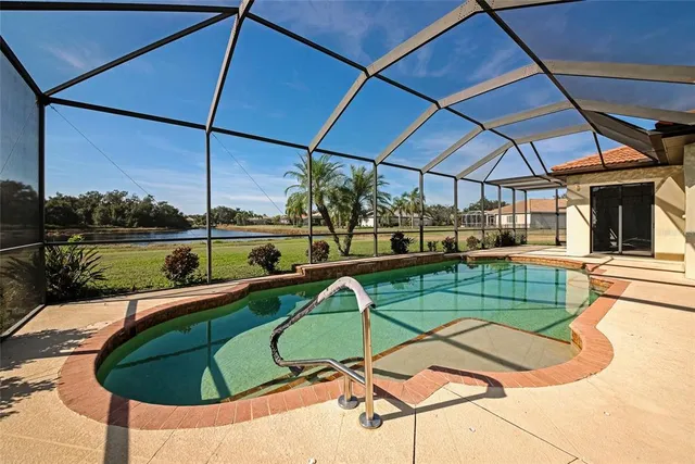 a view of swimming pool and lake view
