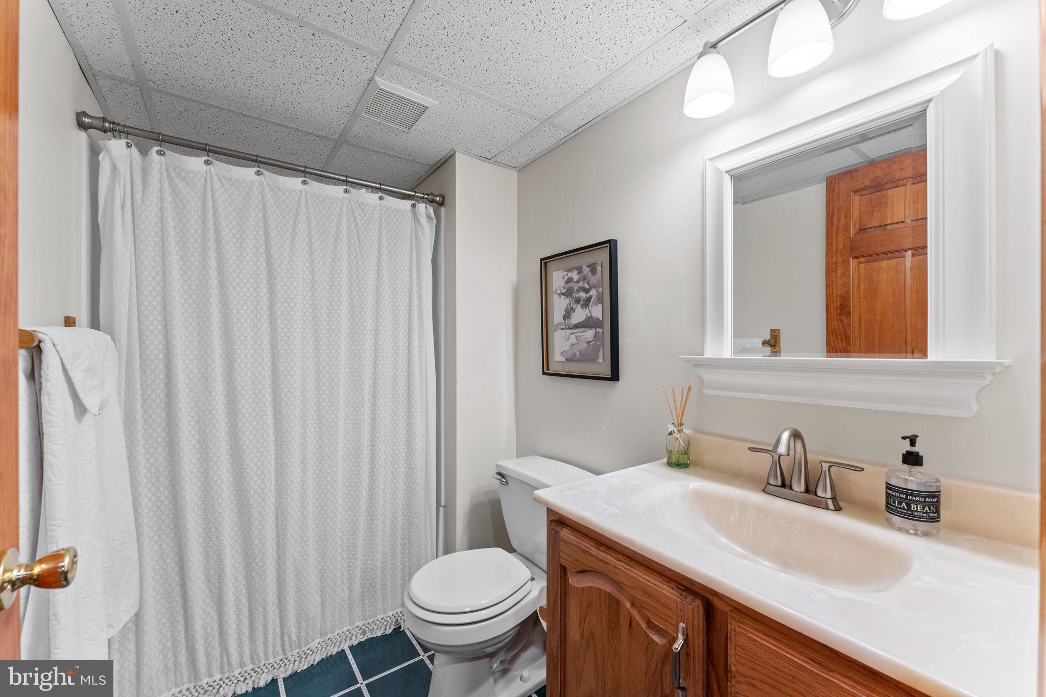 803 Red Coat Road Collegeville, PA 19426 - Photo 29 of 33 a bathroom with a granite countertop sink toilet and a mirror